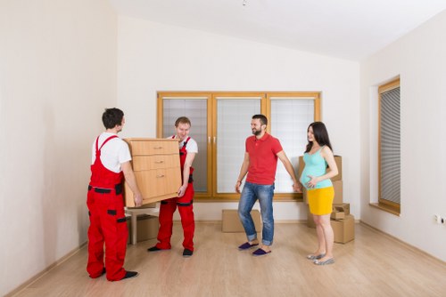 Careful loading of household items for a local home relocation