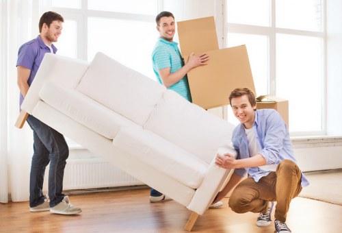 Local customers using a hired truck for furniture transport