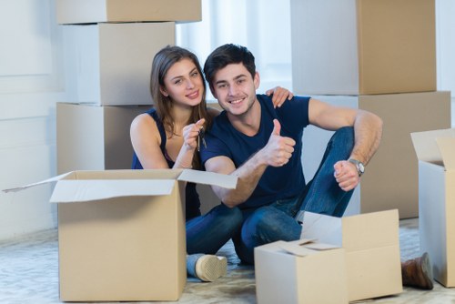 Furniture and boxes loaded into a moving van in Newbury Park
