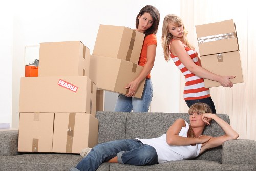 Local moving van supporting apartment and family relocation